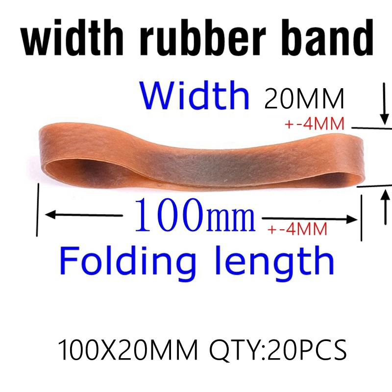 20PCS 100X20MM Большой желтый растягивающийся браслет размером 100x10 мм для хранения канцелярских принадлежностей 100x20 мм, связывающий резиновый ремешок для документов, мебели для гостиной - Цвет: 20PCS 100X20MM