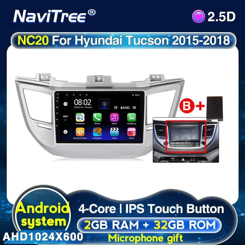 Автомобильный мультимедийный проигрыватель 2 Din Android 10 0 ГБ + 32 для Tucson 3 IX35 2016 2017 |