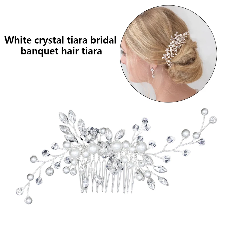 

New Elegant Wedding Hair Combs For Bride Crystal Rhinestones Pearls Women Hairpins Bridal Headpiece Hair Jewelry Accessories