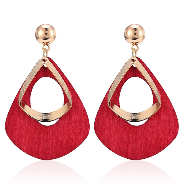 Flax Hemp Rope Round Ball Wood Women's Earrings 2020 New Style Long Yellow Blue White Candy Color Fashion Jewelry