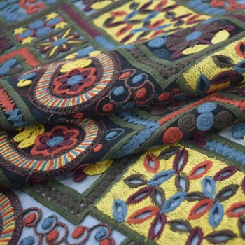 

2019 kpop cashew grain mesh embroidery lace fabric for dress skirt african tissu bazin riche getzner telas por metro tissus DIY
