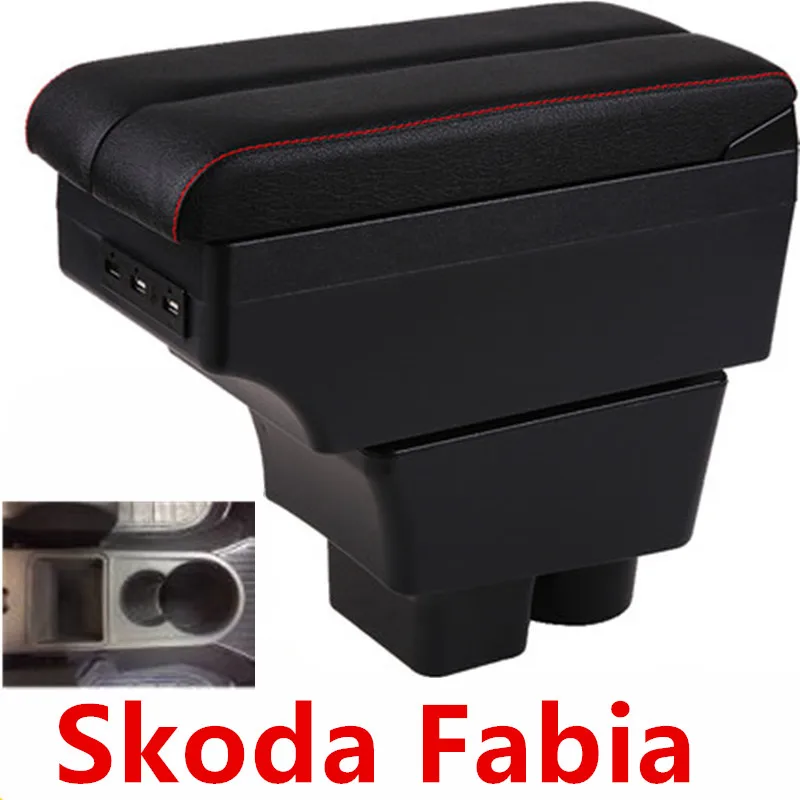 Для Skoda Fabia подлокотник коробка 2008- центральный магазин содержимое коробка с USB интерфейсом