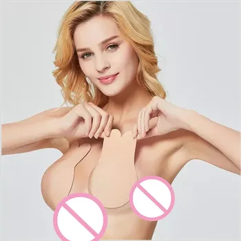 

1 Pair Women Self Adhesive Push Up Bra Silicone Nipple Cover Stickers Women Underwear Invisible Bra Strapless Blackless Bralette