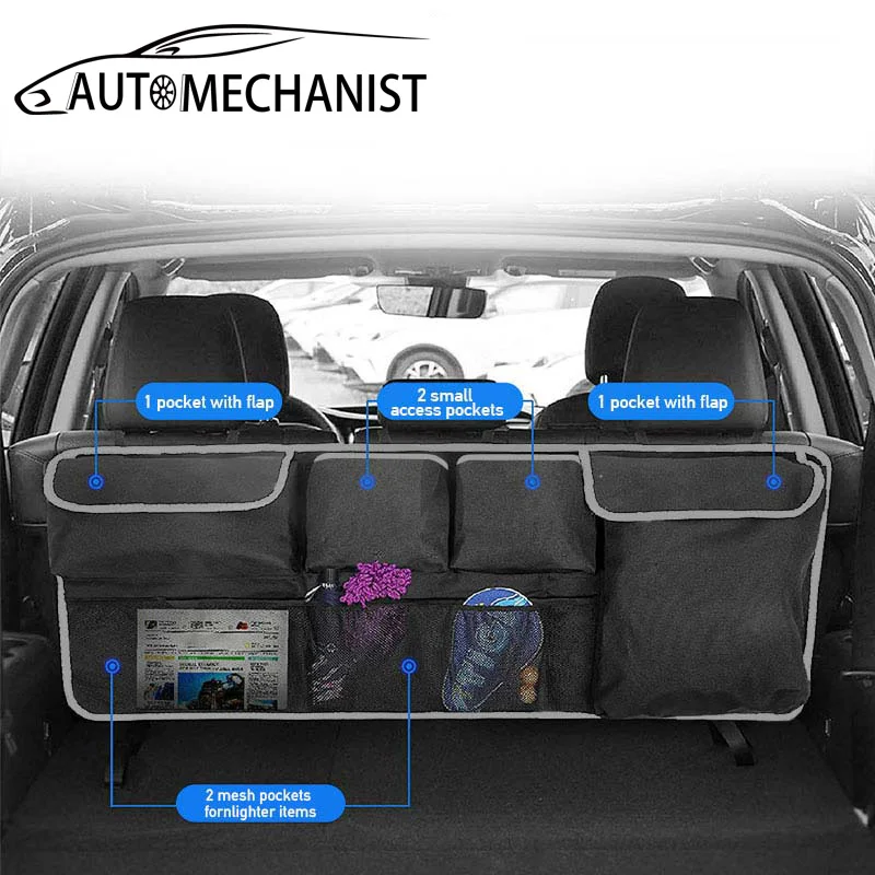 Universal Car Rear Seat Back Storage Bag Car Organizer For Trunk Storage Trunk Organizer For Auto Stowing Tidying Accessories