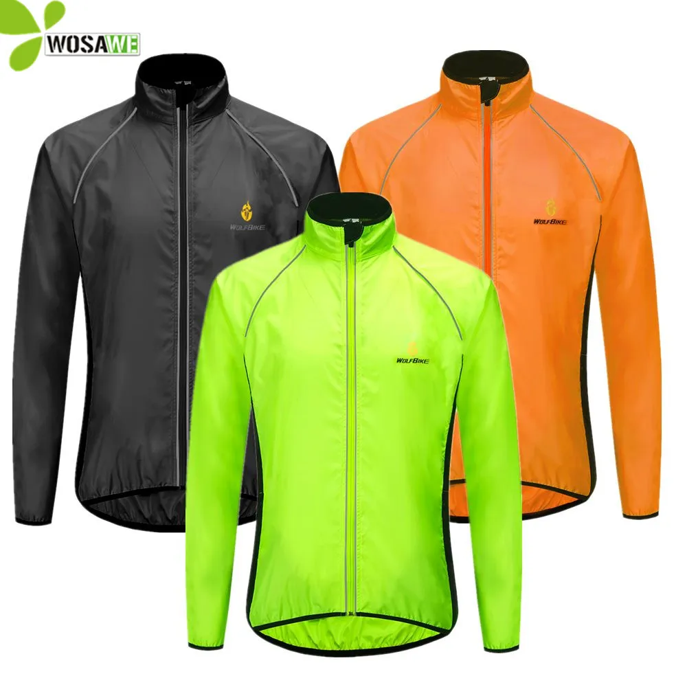 

WOSAWE Thin Reflective Cycling Jackets Road Bike Water Rain Repellent Breathable Outdoor Sports Bicycle Riding Men's Windbreaker