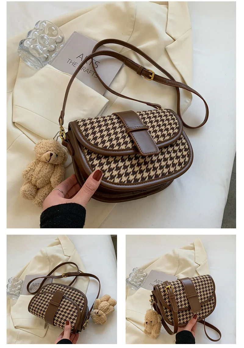 2022 Woman Fashion Round Crossbody Shoulder Bag Party Shopping Hang Out Gift for Lady Multi Season Checks Vintage Shell