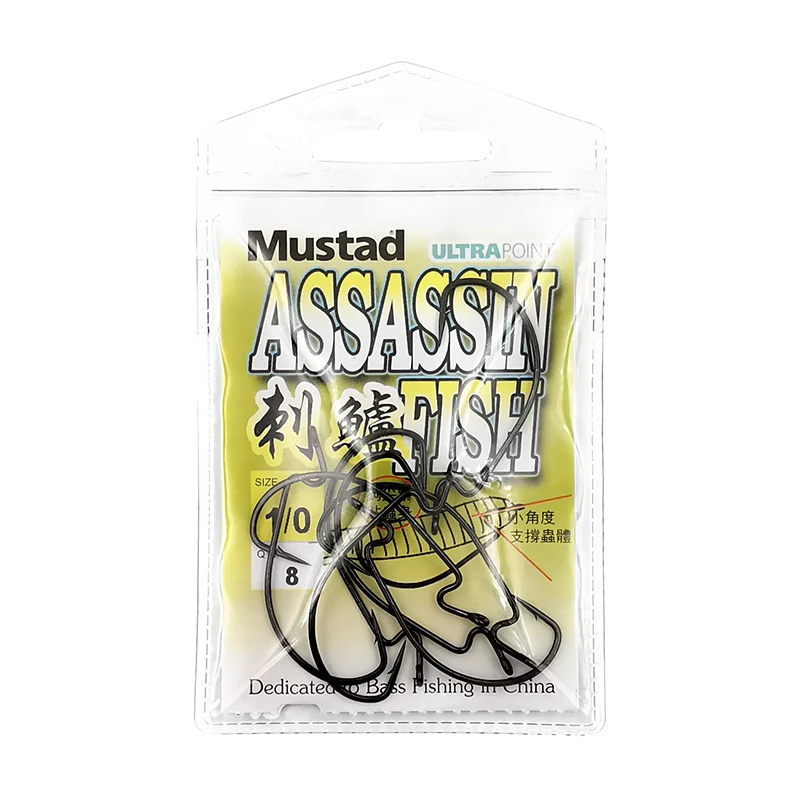 Mustad 38105 рыболовный крючок из высокоуглеродистой стали, Мягкая приманка, колючие крючки, кривошипный Морской Карп, полосатый окунь, океанская песка