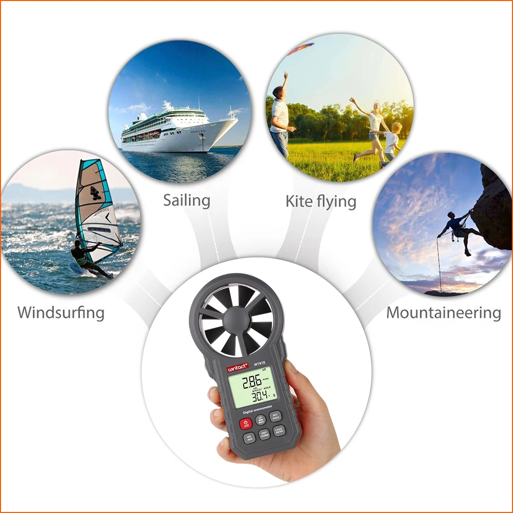 RZ цифровой анемометр термометр для измерения влажности портативный измеритель скорости ветра с USB Bluetooth Anemometro ручной анемометр