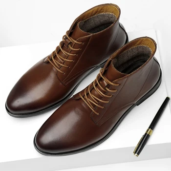 

New Men's Casual Leather shoes Size 37-44 Genuine Leather Men formal shoes oxfords business wedding social men dress shoes *9829