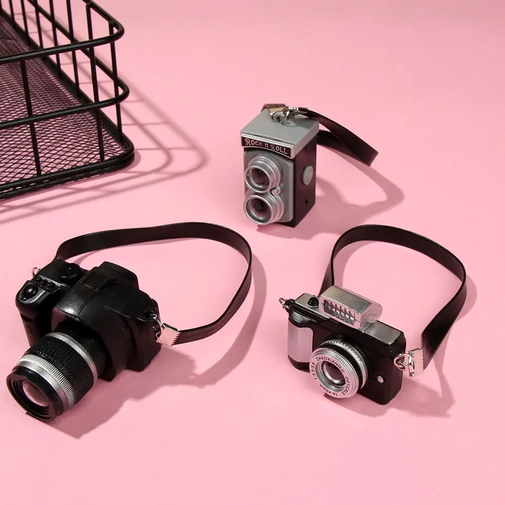 Doll Accessories Plush Doll Accessories 1:12 Scale Miniature Dolls Camera With Black Belt Mini SLR
