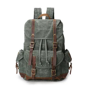 

Vintage design top quality canvas men backpack Outdoor travel backpack Camping Large Capacity backpack for male 200822-23