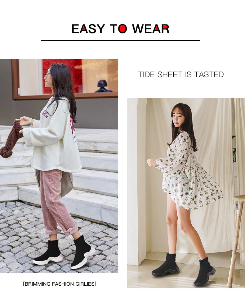 Вязаные носки; кроссовки; женская спортивная обувь на шнуровке; сезон зима-осень; удобная обувь на платформе; Роскошная противоскользящая спортивная обувь