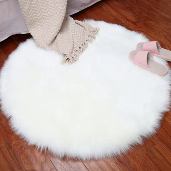 

IALJ Top Soft Carpet Living Room Sofa Imitation Leather Plush Carpet Bedroom Mattress Christmas Window Round Carpet 50x50c