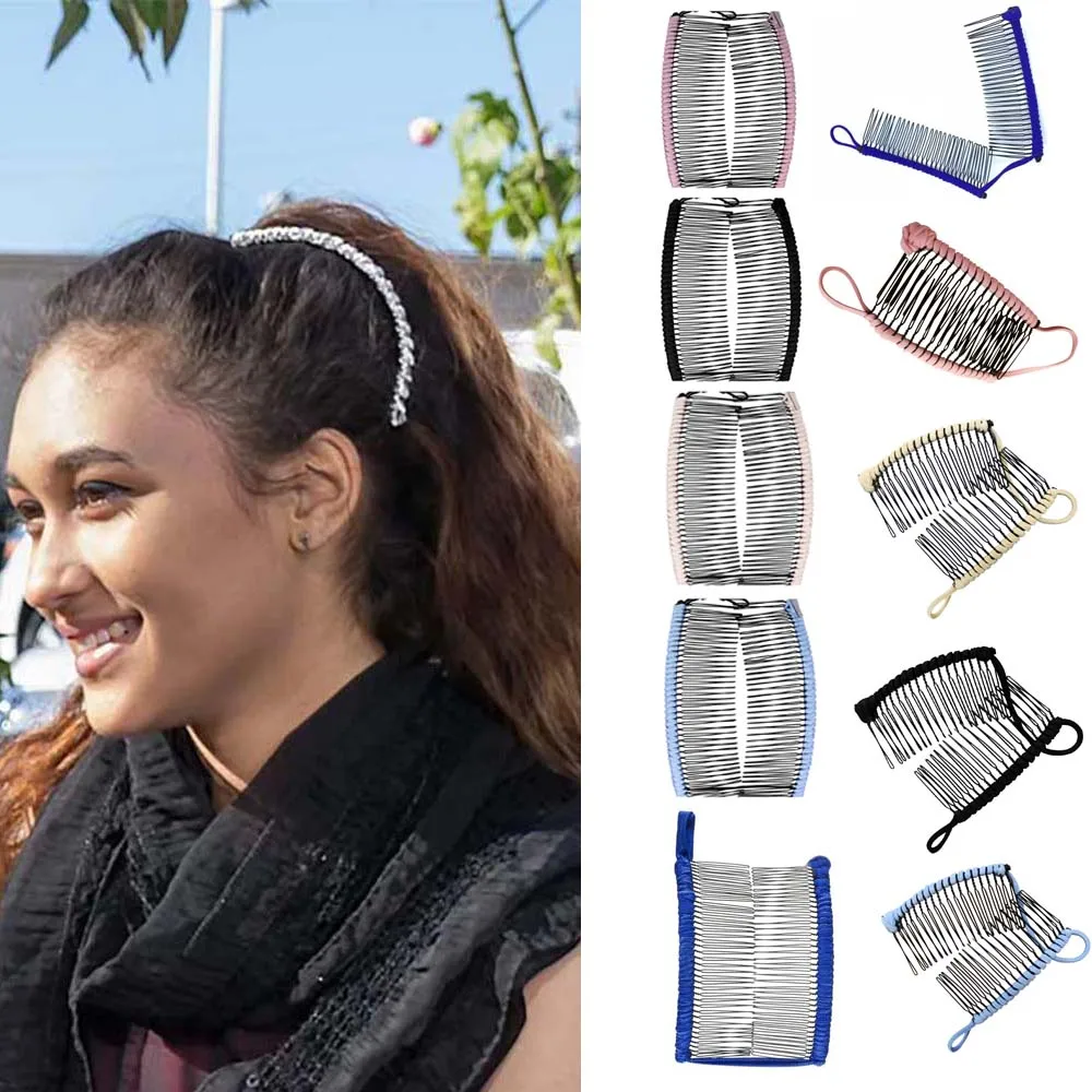

Vintage Women Lazy Hair Comb Multipurpose Stretchable Hair Accessories Banana Hair Clip 20 tooth 30 tooth comb