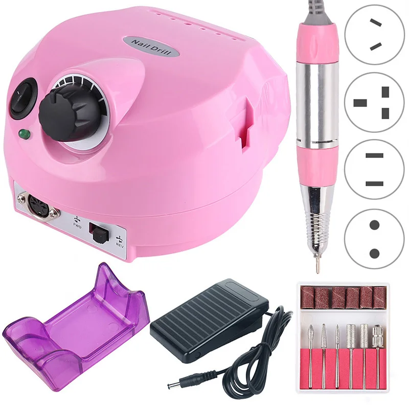 35000 RPM Electric Nail Drill Machine Manicure Set Pedicure Strong Nail Drill Equipment Miling Cutt