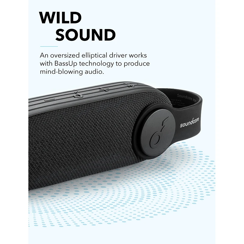 Soundcore значок от Anker, Bluetooth, Динамик, водонепроницаемы переносной динамик, IP67, водонепроницаемость, 12 часов проигрывания, встроенный микрофон