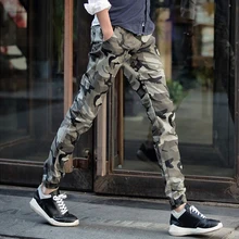 Красивые мужские брюки на осень и зиму, мужские камуфляжные брюки, модные брюки с карманами и эластичной резинкой на талии, модные мужские спортивные брюки 51