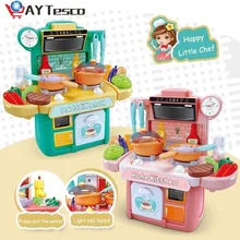 Juego de simulación de cocina para bebé, juego educativo de simulación con luz de sonido, casa de juegos, regalos para niños