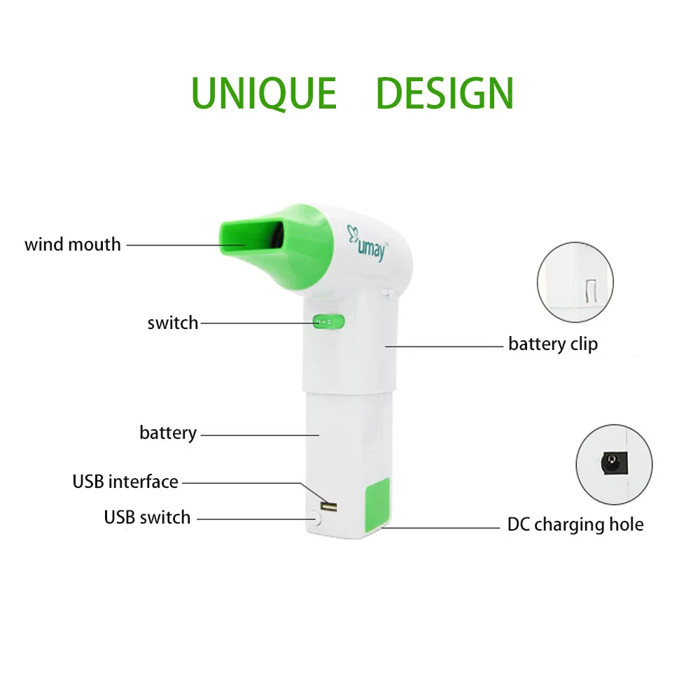 Дорожный фен с 2 батареями, usb-порт, оборудование для волос для домашних животных, инструменты, пластиковый портативный фен для волос с заменой батареи