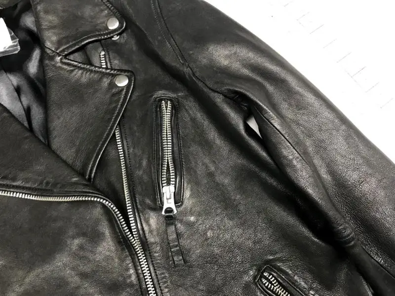 2023 BF Boyfriend Style Women's Oversize Genuine Leather Sheepskin Coat Motorcycle Jacket for Lady Female Black Plus Big Size XL