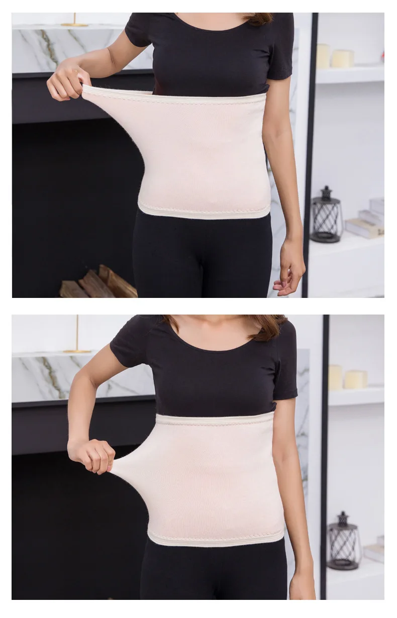 Bellyband Nuangong теплая зимняя поддержка талии er щеткой и толстой дышащей трикотажной поддержки талии теплый живот для мужчин и женщин
