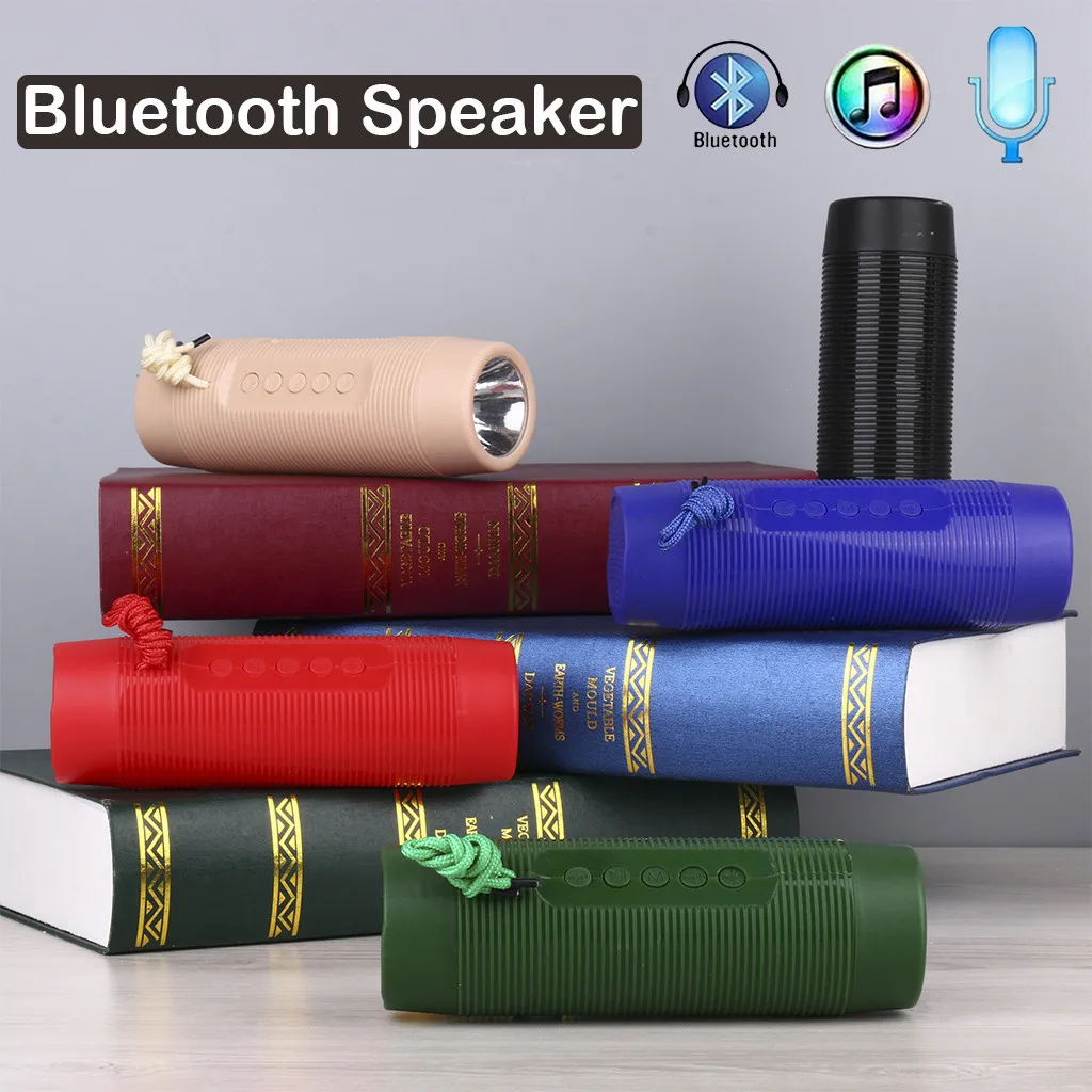 

Outdoor Bluetooth Speaker Flashlight Stereo Sound Bar Shape Portable Wireless Speakers Support TF card FM Radio #H25
