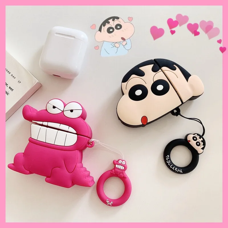 Мультяшный милый розовый крокодил Crayon Shin chan чехол для беспроводной Bluetooth