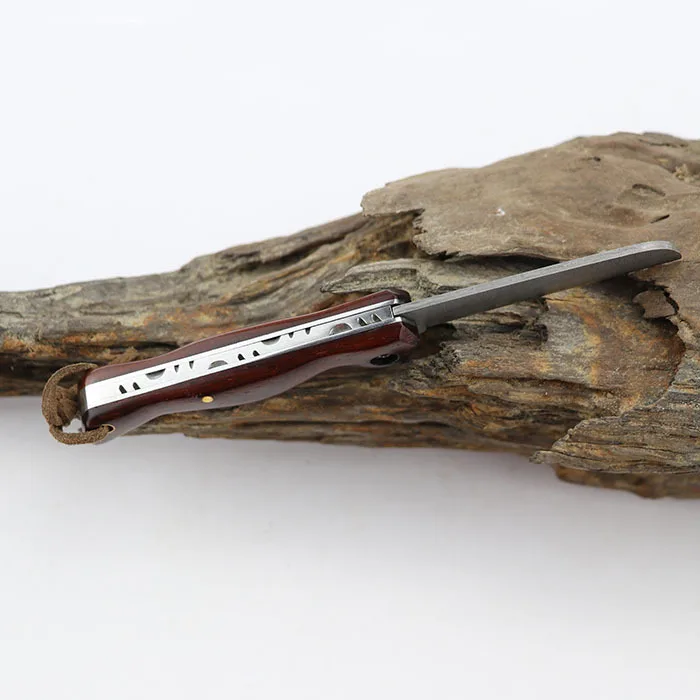 Открытый острый нож дамасский складной нож с желтой ручкой сандалового дерева сашими ножи