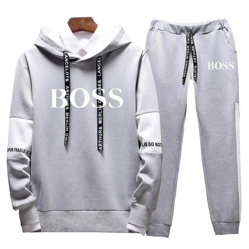 Promo outdoor sports fitness training men's trend personalized 2019 Men's Sets Fashion Sportswear Tracksuits Hoodies+Pants Sets new