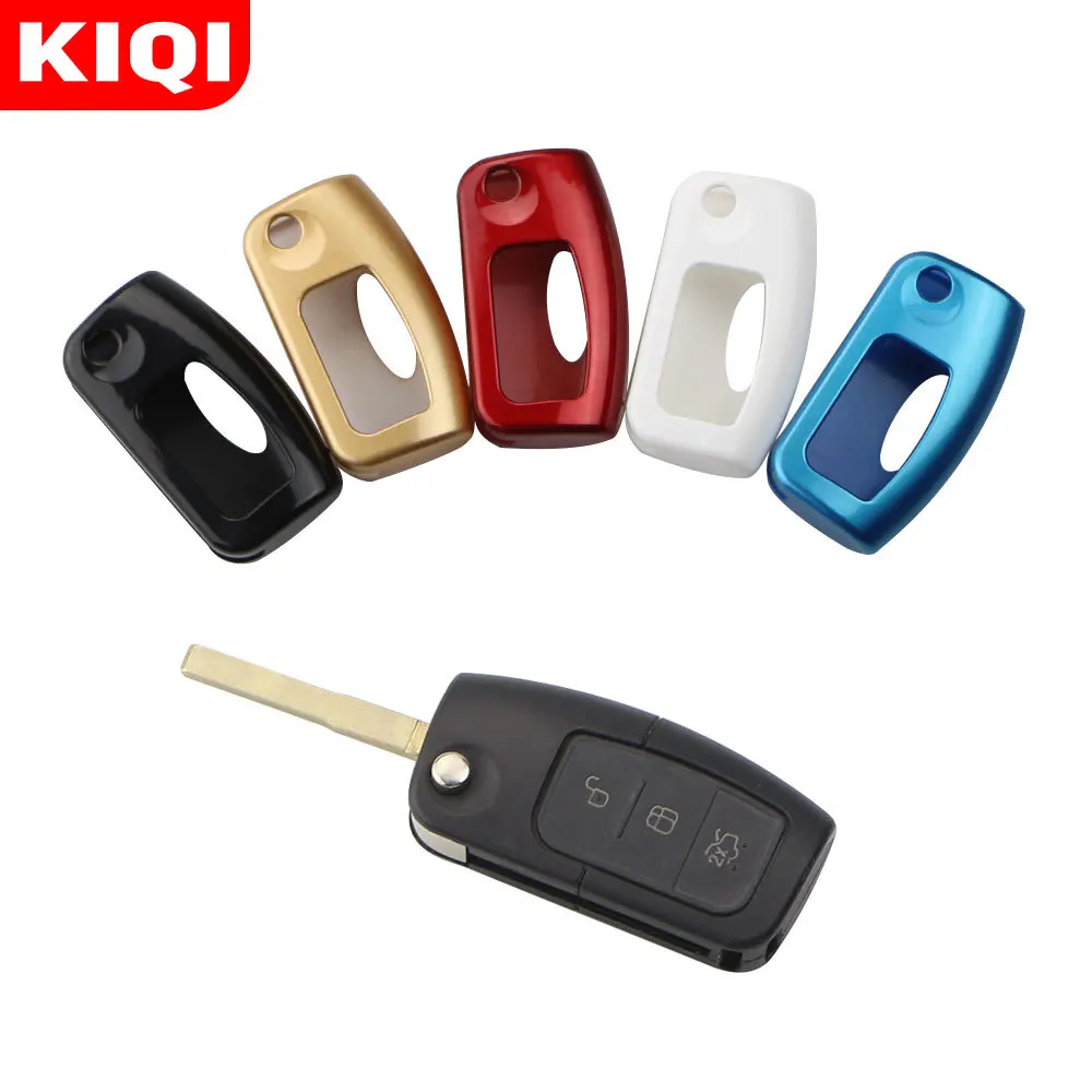 

ABS Paint Car Key Case Protection Cover Key Decoration Box for Ford Focus 2 Fiesta MK7 Ecosport Folded Key Accessories