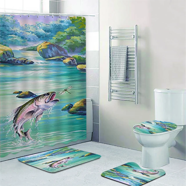 Shower Curtain Bathroom Fish, Show Shower Curtains
