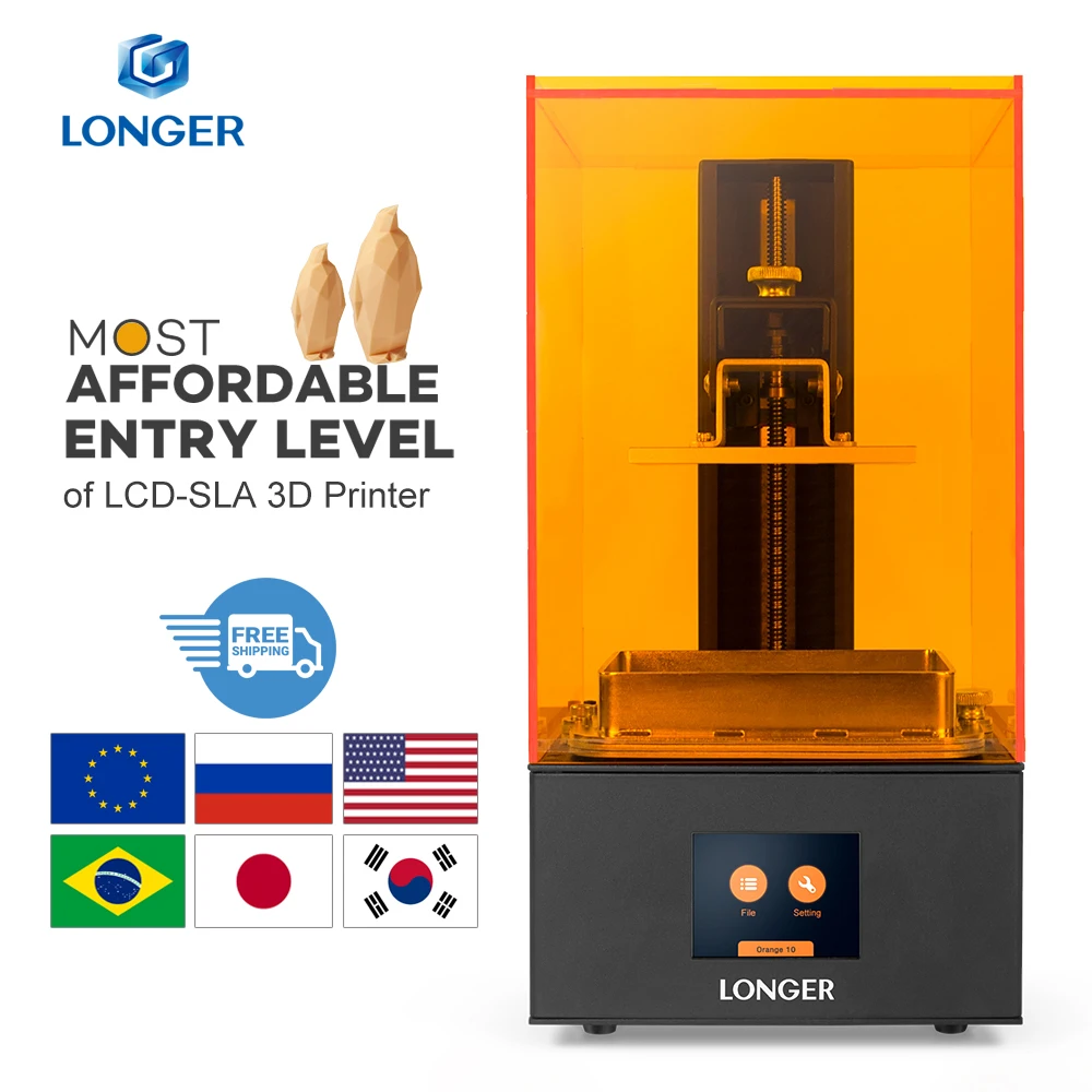 Longer Orange 10 LCD 3D принтер доступный SLA металлический корпус Улучшенный z осевой смарт