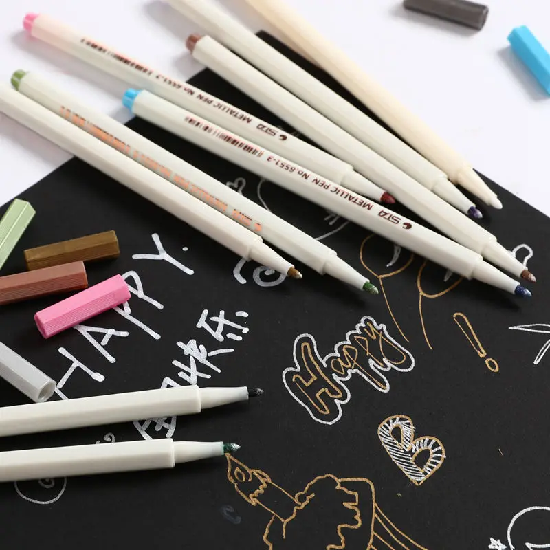 STA Fineliner Metallic Marker Pen pen marker color marker pens markers pen marker pens marker pen art marker pens felt tip markers metallic markers pens felt markers colored pens art markers 10 Colors Liner Felt-tip Pens Brush List Diary For Drawing School Stationery Art Supplies
