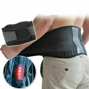

Magnetic Waist Support Back Support Brace Belt Lumbar Lower Waist Double Adjust Pain Relief