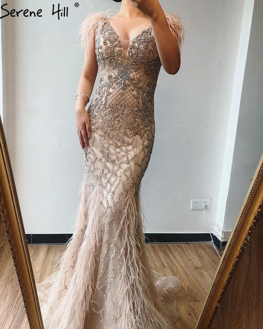 Serene Hill Champagne Luxury Beaded 
