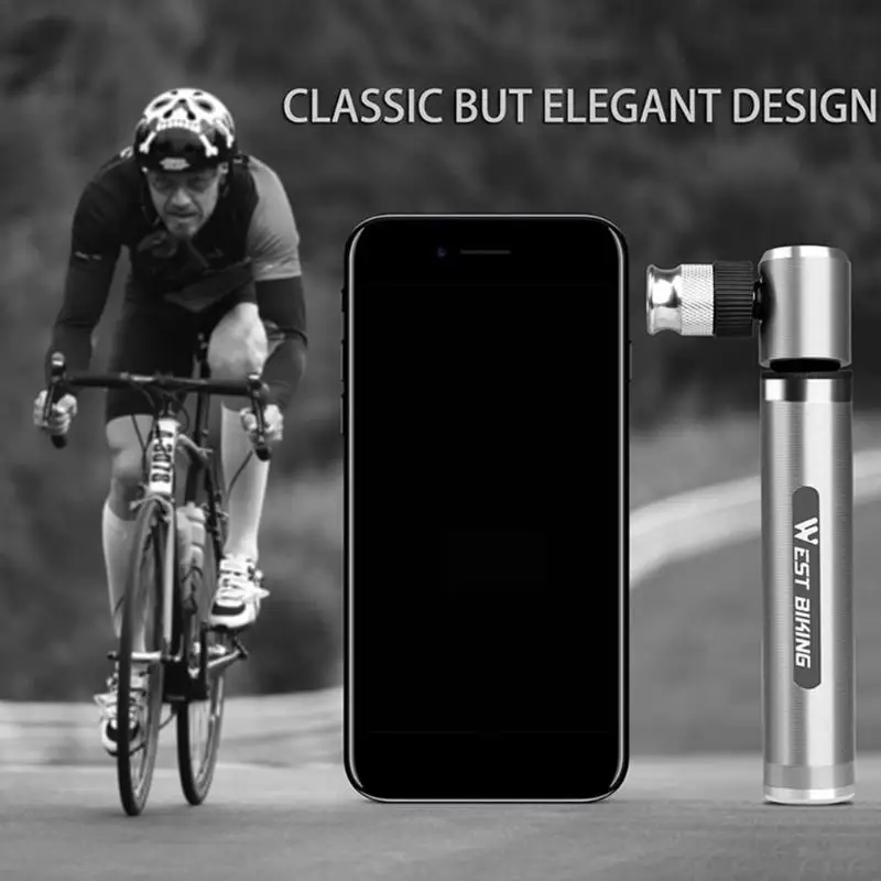 WEST BIKING мини-насос для велосипедных шин алюминиевый сплав Портативный MTB Горный Дорожный велосипед баскетбольный воздушный насос Велосипедное снаряжение Новинка