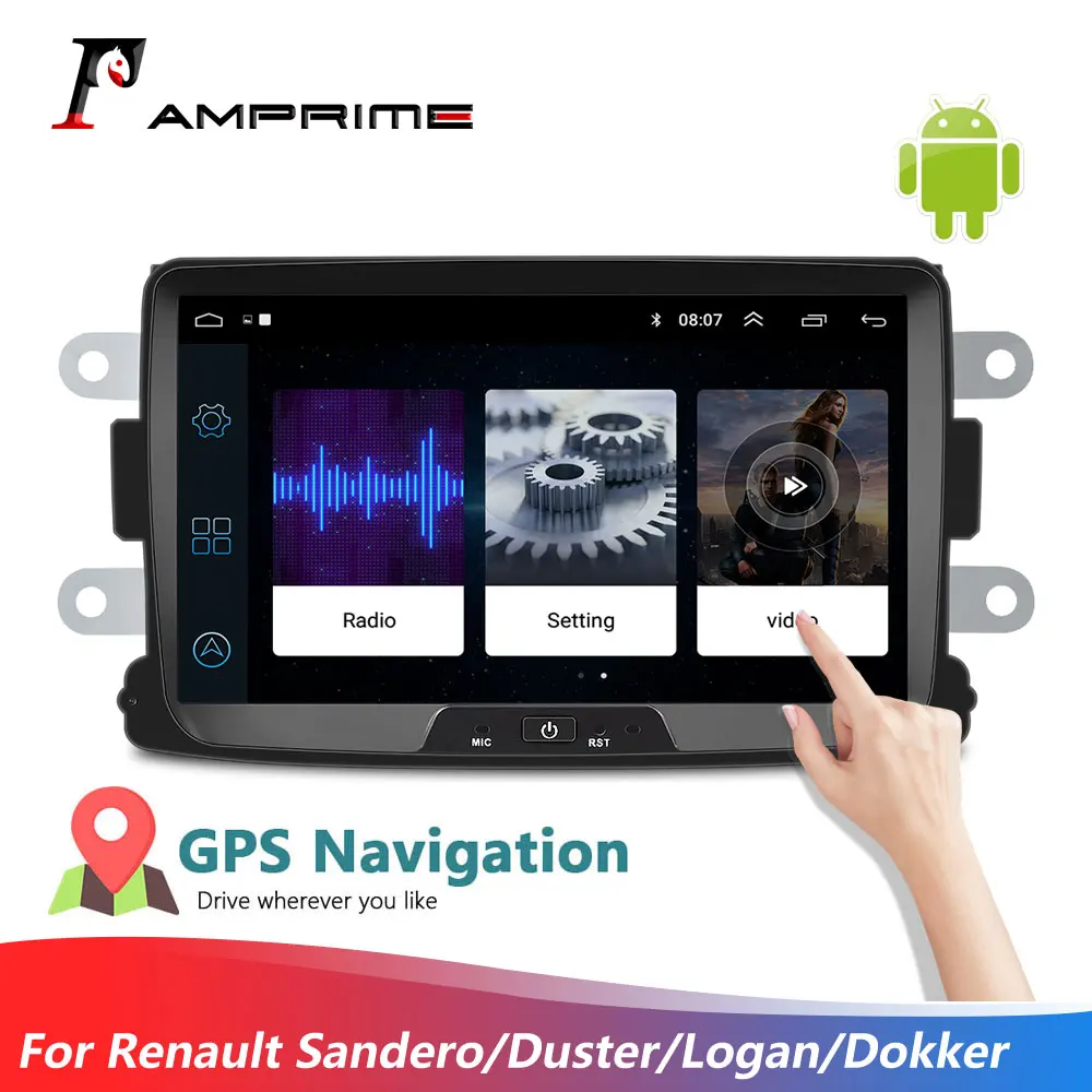 

AMPrime Android 8.1 Car Radio 8 inch Touch Screen Autoradio GPS MP5 Mirror Link FM For Renault Sandero/Duster/Logan/Dokker