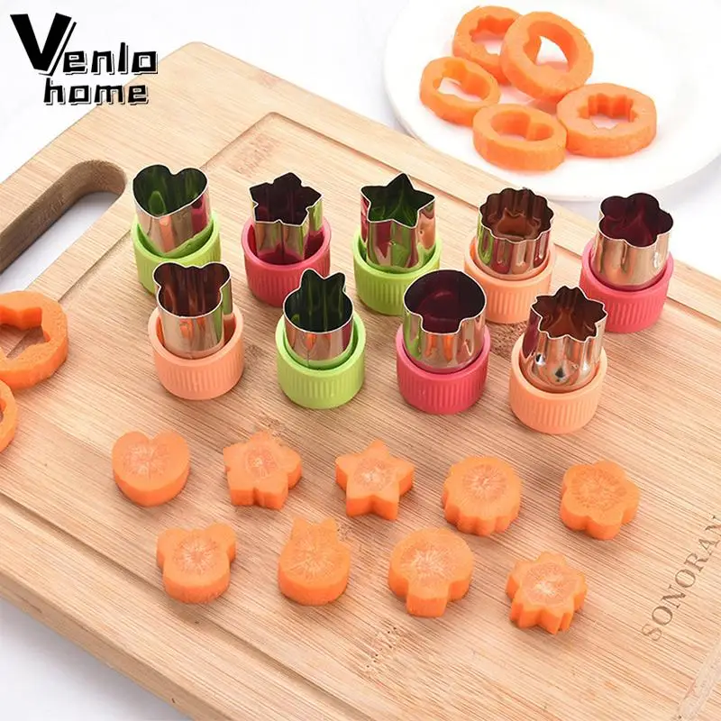 Venlohome 3Pcs Fruit Cut Star Shape Fondant Cake Cookie Plunger Mould Cutter Tools Cucumber Dough Baking Mold DIY Food Knife New | Дом и сад