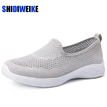 

Women's sneakers Summer flat bottom breathable walking shoes Mesh casual Slip-on Lightweight shoes 35-42 size AB487
