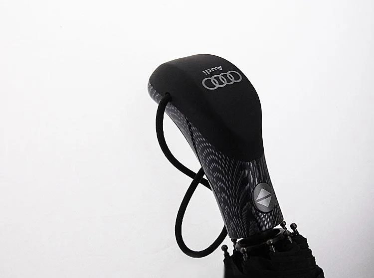 

4S Shop Origional with Stops Umbrella Three Fold Vinyl Fully Automatic Umbrella Windproof Rain Or Shine qi che san Customizable