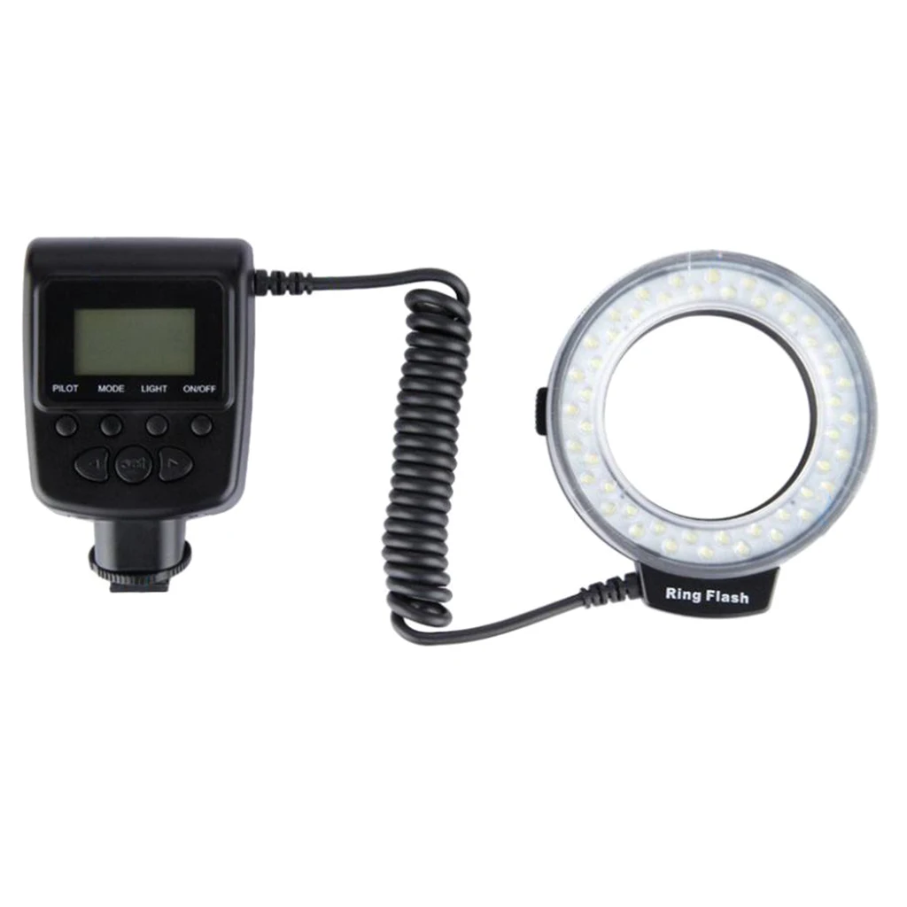 LD 48 макро кольцо Вспышка светодиодная Кольцевая вспышка для Nikon Olympus Panasonic DSLR