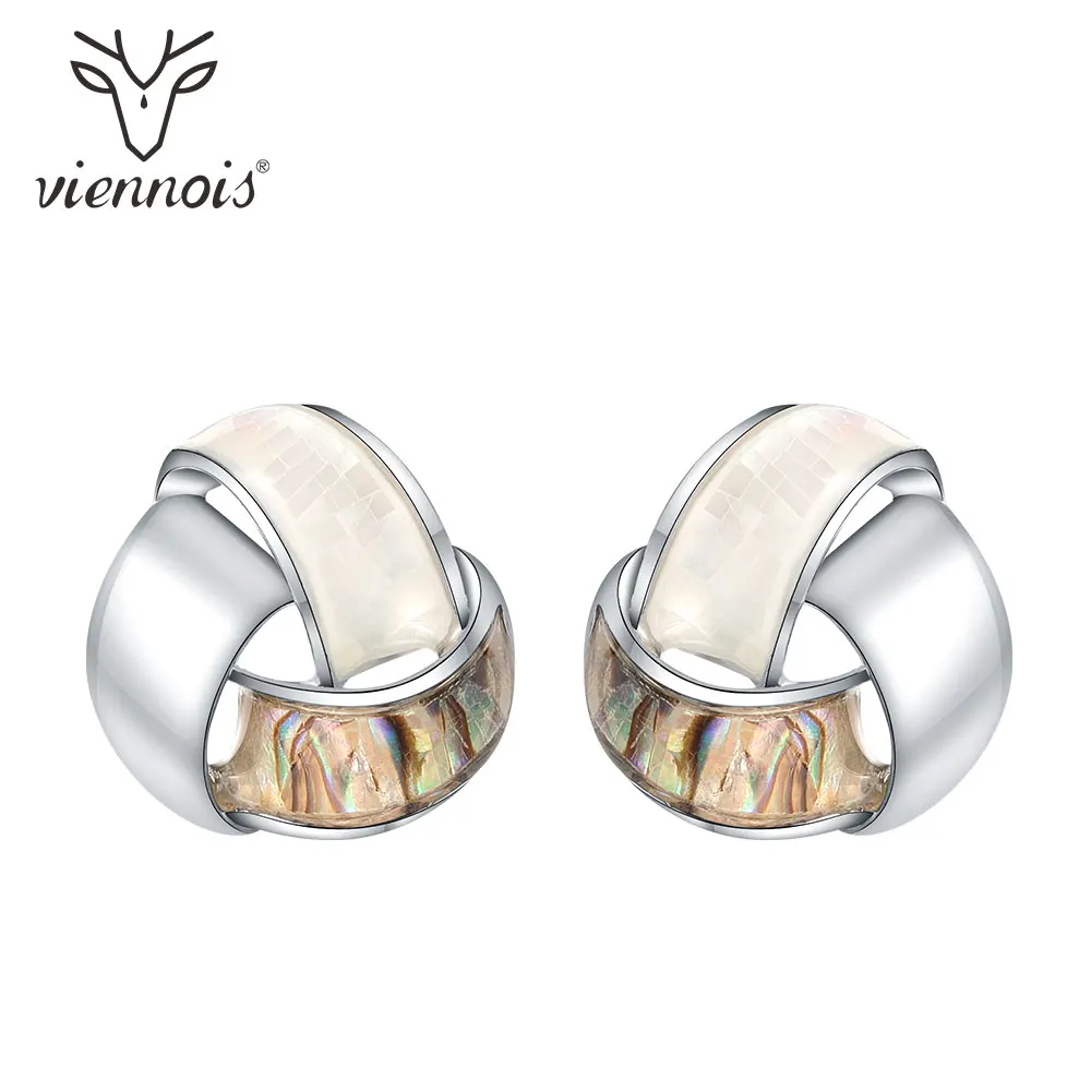 Viennois серьги-гвоздики для женщин, серебряные геометрические женские серьги с кристаллами