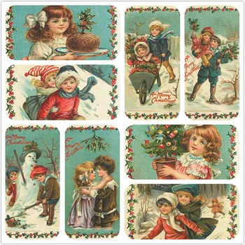 

Merry Christmas wreath 20CMX8PCS Assorted Cotton Linen Printed Quilt Fabric DIY Sewing Patchwork Home Textile decoration