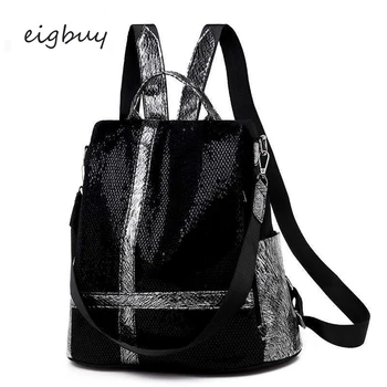 

Female Laptop Backpack Famous Brand College Zipper Solid Pu Black Preppy Style Teenage Backpacks For Girls Mochilas Bookbag