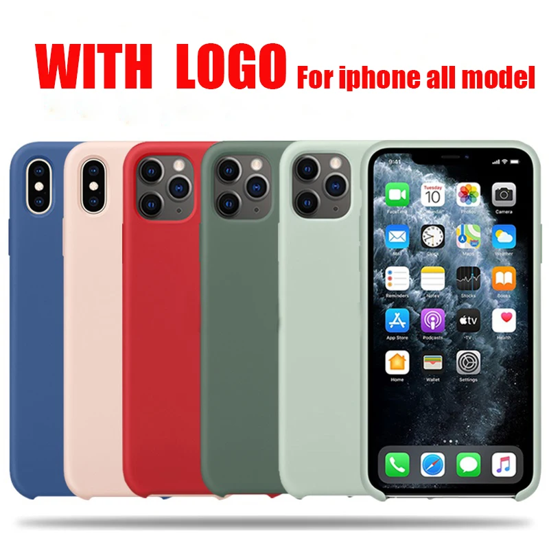 Официальный оригинальный силиконовый чехол с логотипом для iPhone 12 Pro SE 2020 XR X XS 11 Mini