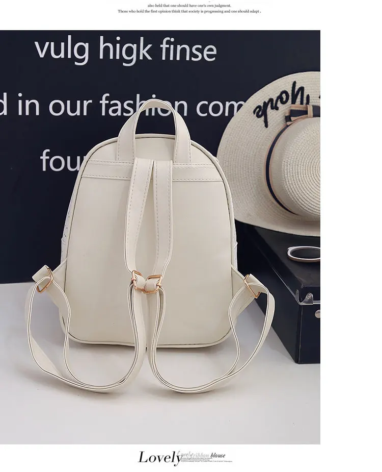 High Quality Women Pu Leather Backpacks Fashion 3 Pieces Set School Bags for Teenager Girls Casual Female Travel Laptop Backpack