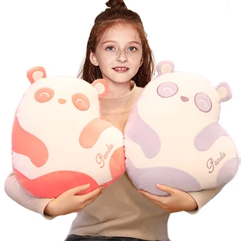 

Kawaii Cute Plush Doll Toy Animal Giant Panda Pillow Soft Stuffed Bolster Gift purple yellow brown gray panda plushie cushion