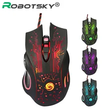 K1013 игровая проводная мышь, 6 кнопок, 3200 dpi, профессиональная оптическая, Esports, RGB подсветка, Slient mouse, Офисная мышь для ПК, ноутбука