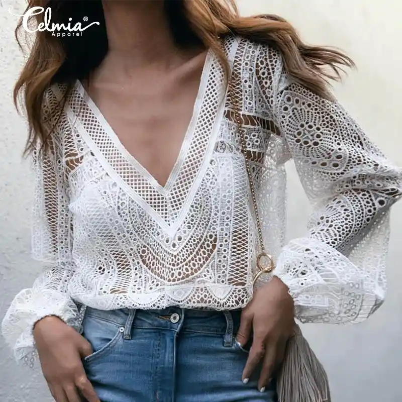 v neck crochet top