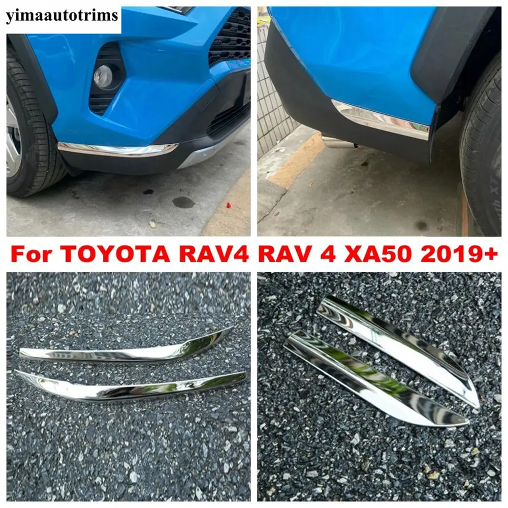 

Auto Front / Rear Bumper Corner Protection Cover Trim For TOYOTA RAV4 RAV 4 XA50 2019 2020 Stainless Steel Exterior Refit Kit